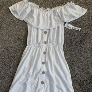 Wallflower White MIDI Dress With buttons. Size small. Never been worn